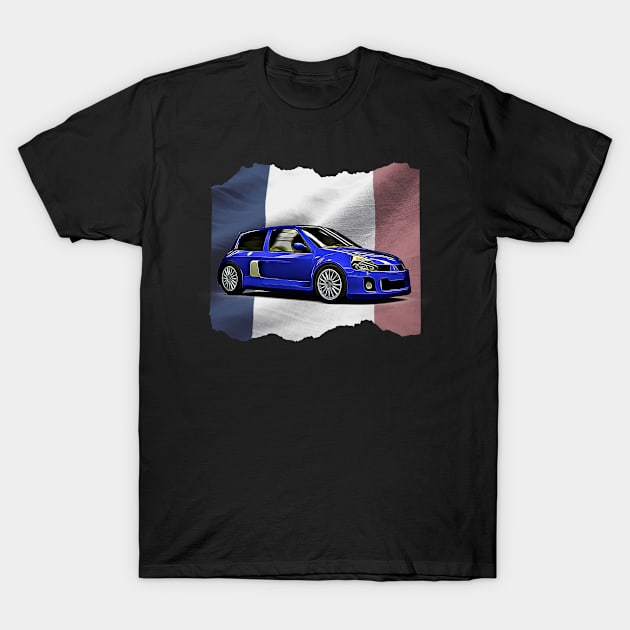 Renault Clio v6 France Print T-Shirt by SynchroDesign